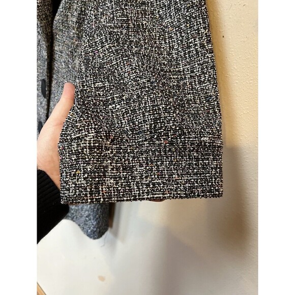 Lior Black White Tweed Peplum Jacket – Size Large - Picture 7 of 9